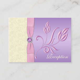 Lavender, Pink and Ivory Reception Card