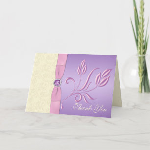 Lavender, Pink, and Ivory Thank You Card