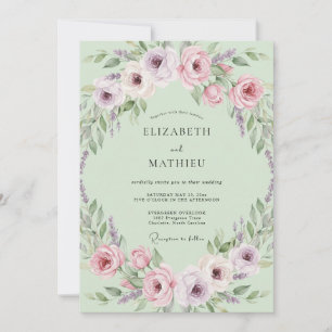 Lavender Pink Blossom Spring Wedding Invitation