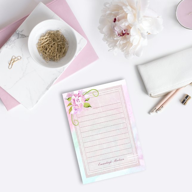 Lavender Pink Floral Feminine Cute Custom Post-it Notes (Creator Uploaded)