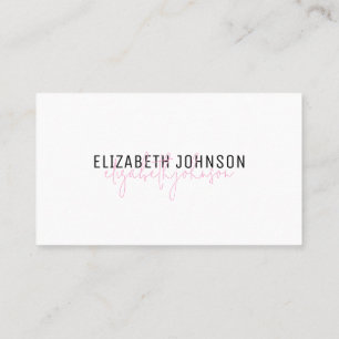 Lavender Pink Minimalist Simple QR Code Business Card
