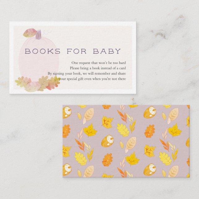 Lavender Pink Pumpkin Book Request Enclosure Card (Front/Back)