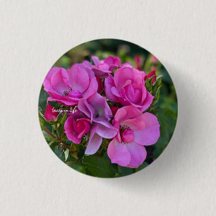 lavender Pink Rose 1 Inch Round Button