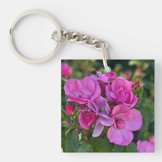 lavender Pink Rose Keychain (Front)