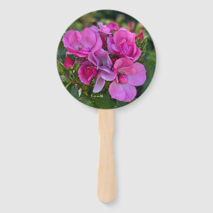 lavender Pink Roses Hand Fan