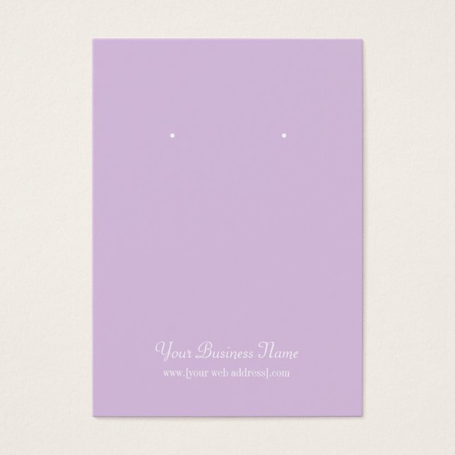 Lavender Plain Simple Custom Earring Card (Front)