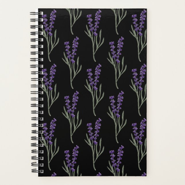 Lavender Planner - Motif noir (Devant)