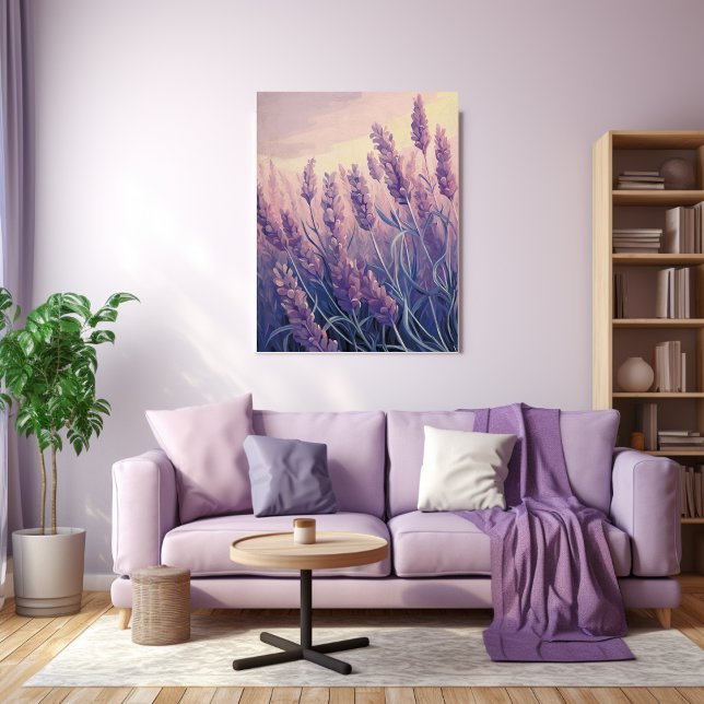 Lavender Plant Field Watercolor  Canvas Print (Creator Uploaded)
