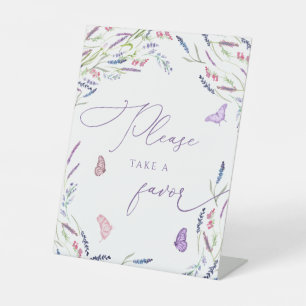 Lavender Please Take One Favours Pedestal Sign