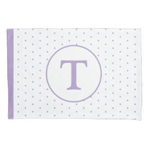 Lavender Polka-Dot Girl's Monogram Pillowcase
