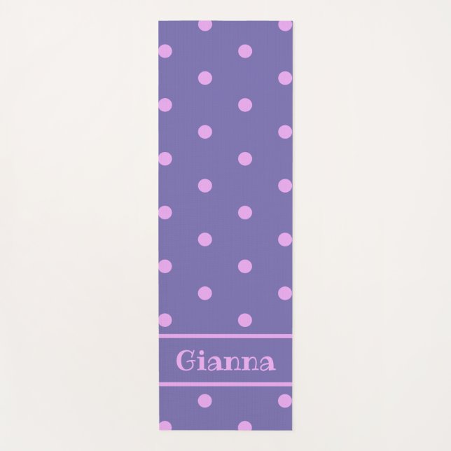 Lavender Polka Dot Yoga Mat (Front)