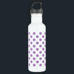 Lavender polka dots on white 710 ml water bottle<br><div class="desc">Lavender and white polka dots</div>