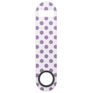 Lavender polka dots on white speed bottle opener