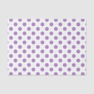 Lavender polka dots on white tissue paper