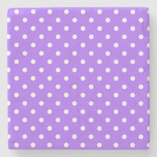 Lavender Polka Dots Square Coaster