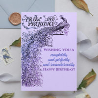 Lavender Pride and Prejudice Bird Happy Birthday