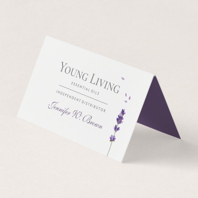 Lavender Print Floral Essential Oils Business Card (Front)