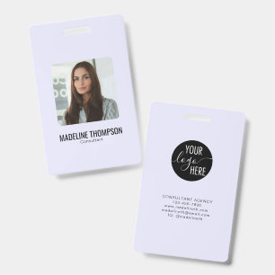 Lavender Professional Back Logo Company ID Badge