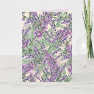 Lavender Profusion Dusty Lavender Rustic Floral Note Card