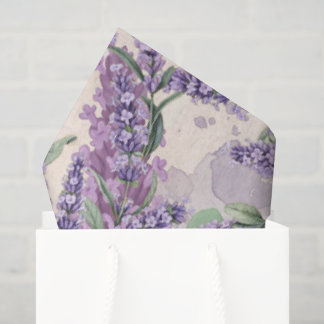 Lavender Profusion Dusty Lavender Rustic Floral Tissue Paper