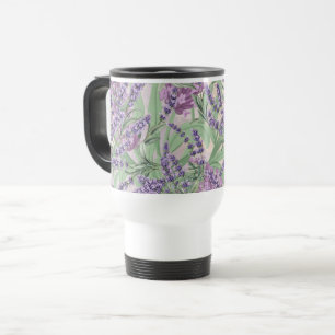 Lavender Profusion Dusty Lavender Rustic Floral Travel Mug