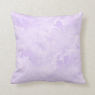 Lavender Purple Abstract Feather Pattern Throw Pillow