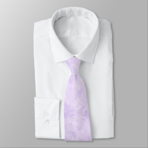 Lavender Purple Abstract Feather Pattern Tie