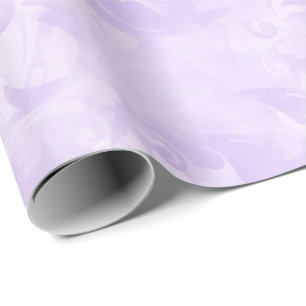 Lavender Purple Abstract Feather Pattern Wrapping Paper