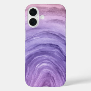 Lavender Purple Agate Abstract Watercolor Pattern iPhone 16 Case