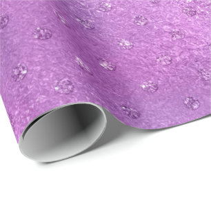 Lavender Purple Amethyst Plum Glam Glitter Dots Wrapping Paper