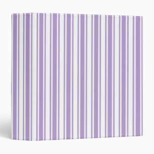 Lavender purple and white candy stripes binder
