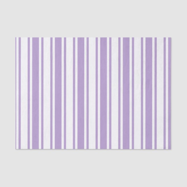 Lavender purple and white candy stripes tissue paper (Front)