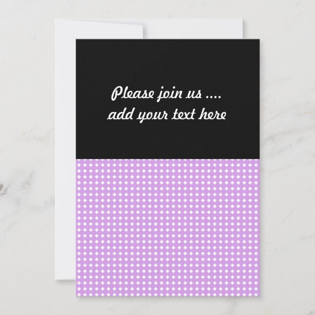 Lavender Purple and White Geometric Pattern Invitation (Front)