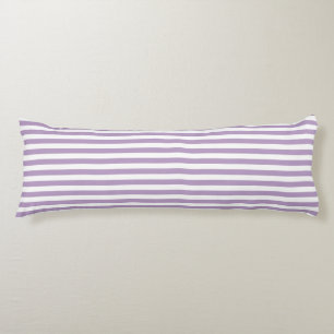 Lavender Purple and White Stripes Body Pillow