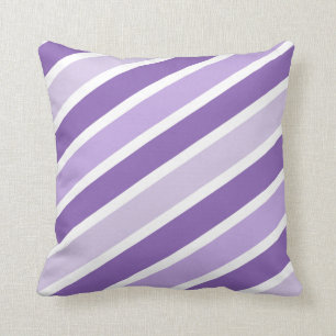 Lavender Purple And White Stripes Modern Patttern Throw Pillow