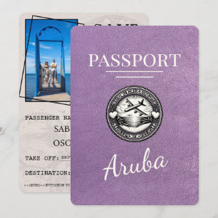 Lavender Purple Aruba Passport Save The Date
