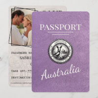 Lavender Purple Australia Passport Save The Date