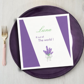 Lavender Purple Baby Shower Napkin