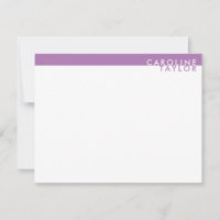 Lavender Purple Band Minimalist Stationery