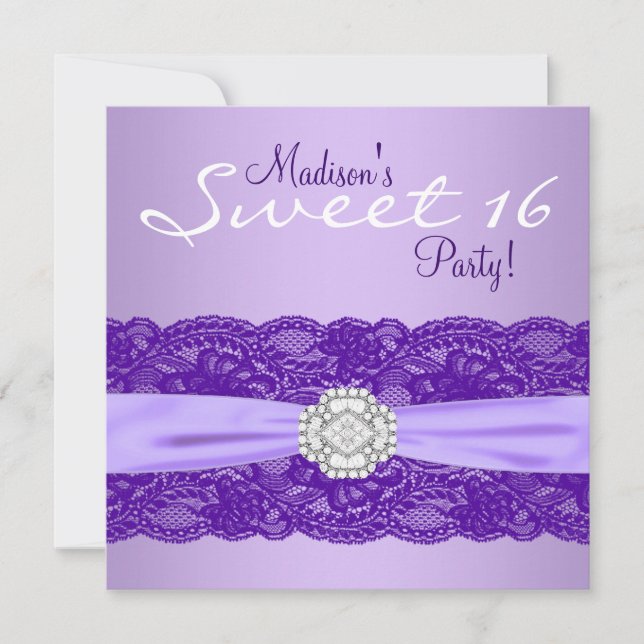 Lavender Purple Birthday Party Invitation (Front)