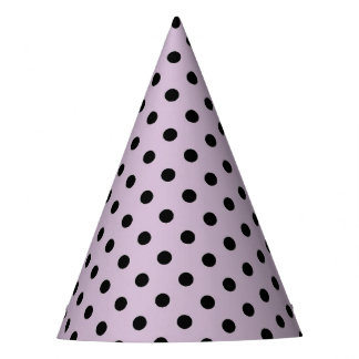 Lavender Purple Black Polka Party Hat