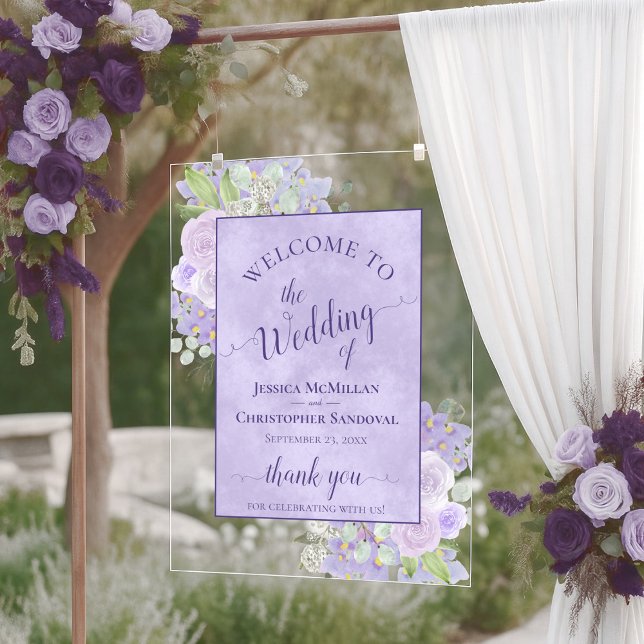 Lavender Purple Boho Chic Floral Wedding Welcome (Créateur téléchargé)