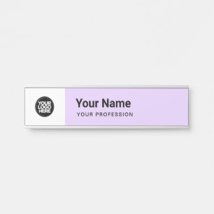 Lavender Purple Business Logo Name Profession Door Sign