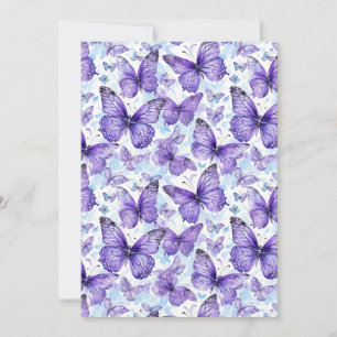 Lavender Purple Butterfly Pattern Thank You Card