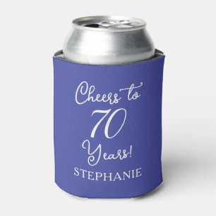Lavender Purple Cheers to 70 Years 70th Birthday Can Cooler