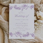 Lavender Purple Chinoiserie Elegant Wedding Invitation<br><div class="desc">Purple Lavender Rose Chinoiserie Elegant Wedding Invitation

See matching collection in our Niche and Nest Store</div>