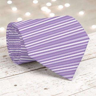Lavender Purple Colour Stripes Necktie