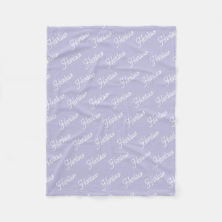 Lavender Purple Custom Kids Name Repeat Fleece Blanket