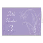 Lavender Purple Custom Wedding Table Number Cards