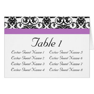 Lavender Purple Damask Black/White